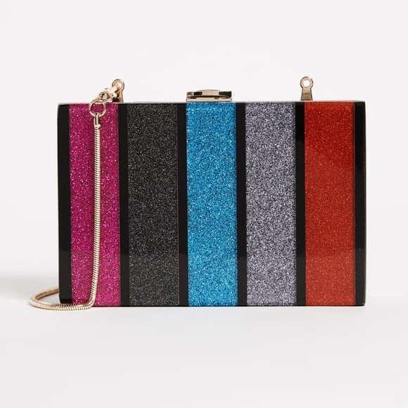 Milly Handbags - Milly Glitter Acrylic Clutch Crossbody